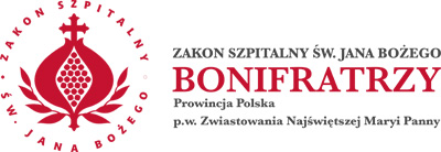 Logo Zakonu Szpitalnego świętego Jana Bożego Bonifratrzy Prowincja Polska, p.w. Zwiastowania Najświętszej Maryi Panny.